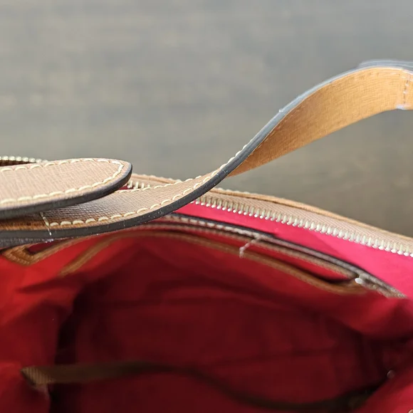 Dooney & Bourke Tan Leather Shoulder Bag - Picture 6 of 8